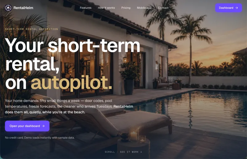 RentalHelm property-control dashboard