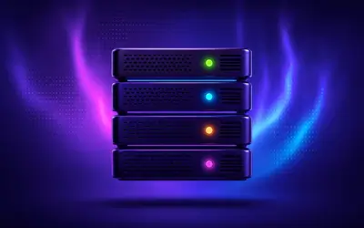 Managed Server Centre — glowing server stack